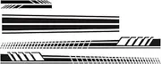 xinyee 5Pcs Car Stickers Body Sticker Decals Stripes Car Side Door Body Hood Rearview Mirror Decal Stickers Set Racing