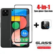 For Google Pixel 4A 5G / 5 Camera Lens Film + 9H Tempered Glass Screen Protector