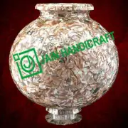 12" White Marble Flower Vase matka Pot paua shell Inlay Art decor home room