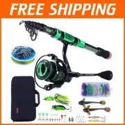 Telescopic Fishing Rod and 12+1BB Spinning Reel Set - Complete Fishing Kit