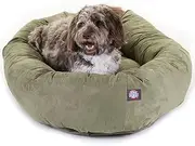 52 inch Sage Suede Bagel Dog Bed by Majestic Pet Products