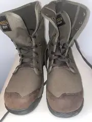 Men's Keen ASTM F 2413-18 Brown Military Green Work Steel Toe Utility Boots 14