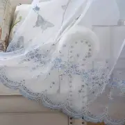 Embroidery Floral Net Curtain Tulle Window Drape Living Room Eyelets Top A Panel