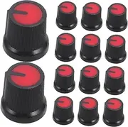 HANABASS 50pcs Red Potentiometer Control Knobs for Electric Guitars and Amplifiers Durable Plastic Volume Knob Caps Easy with Blossom Design