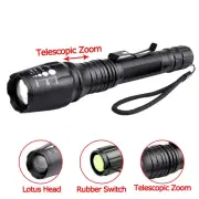 80000 LM 5 Modes XM-L T6 LED 18650 Powerful Torch Police Clip Flashlight Lamp AJ