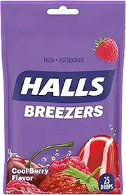HALLS Breezers Cool Berry Drops, 25 drops