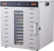 VEVOR Food Dehydrator Machine,10 Stainless Steel Trays,37x28 cm Per Layer,1000W Electric Food Dryer with Digital Adjustable Timer & Temperature for Jerky, Herb, Meat, Beef, Fruit, Dog Treats and Vegetables