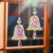2PCS AB Crystal Wind Chimes Hanging Suncatcher Wind Music Bell Glass Prism
