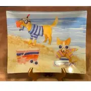 Beach Dogs, Geoff Allen Design Glass Plate , released by Mason Studios NY City