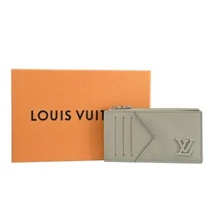 Louis Vuitton LV M82282 AEROGRAM 經典LV Initials卡片零錢包.灰綠