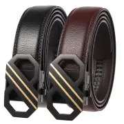 Leisure Men's Automatic Buckle Belt Cowskin Leather Waist Belt Gift Jeans Hot