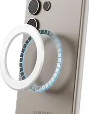 elago Magnetic Ring Compatible with MagSafe Accessories, 2 Pack Magnetic Sticker Rings for iPhone 15/14/13/12/11 Series, Galaxy Series, Magsafe Guide Included (White)