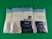 3 NEW Halo Sleep Sack - Swaddle Blanket - Newborn-3Mos - Cream - Embroidered