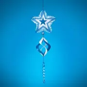 Solar Powered Fiber Optic Good Fortune Barn Star Hanging Garden Wind Spinner