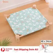 Portable Cat Stretcher Bed Summer Cool Rest Nap Play Timber Frame Pine Demin Pet