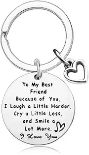 [yaozeio] Best Friend Keychain Birthday Christmas Friendship Gifts for Women Men To My Best Friend Letter Keychain for Her Him Graduation Gift