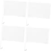 Kisangel 4pcs Car Decoration Flag Car Vehicle Flag White Paintable Blank Banners White Plastic