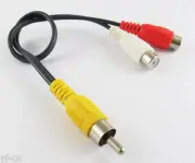 10pcs 28cm 1 RCA Male to 2 RCA Female Y Splitter Audio Video Adapter Cable