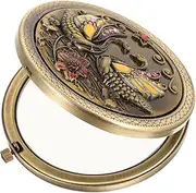 VICASKY Retro Crafted Compact Makeup Mirror Travel Mirror Magnifying Glass Double-Sided Aesthetic Vanity Mirror for Women