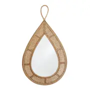 MDF Glass 112cm Mirror Drop Home/Office Nordic/Boho Aesthetic Wall Decor Brown