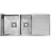 SWEDIA Dromma Stainless Steel Kitchen Sink - 1000mm 1 + 1/2 Bowl with Drainer - 1.5mm Thick - Top/Under Mount