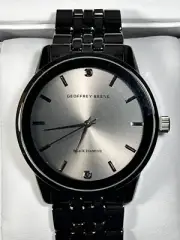 Geoffrey Beene Watch Two Black Diamonds New in the Case 42mm Grey Face