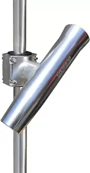Boat T-TOP Rod Holder/Clamp-On Rod Holder - Silver Aluminum - Horizontal Mount -