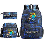 Minecraft School Bag Backpack Pencil Case Shoulder Bag Three-piece Set _25