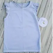 Gray Flutter Sleeve Shirt Burts Bees Organic Size 2T NWT
