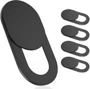 Black Webcam Camera Covers [5 Pack], Ultra Thin Laptop Phone Cover, Self Adhesive Privacy and Security Protector, PC Phone Computer Pad Tablet Web Blocker, Slide Shutter