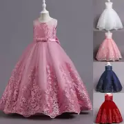 Kids Flower Girls Formal Wedding Bridesmaid Long Dress Birthday Party Christmas