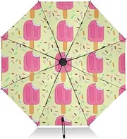 [RPLIFE] Umbrellas for Rain, Umbrelllas for Rain Compact Windproof, Ideal for Car, Purse, Men and Women, Colorful Sprinkles Light Yellow