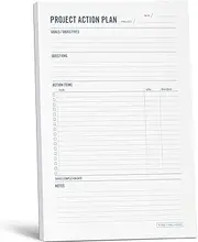 Two Tumbleweeds - Project Planner Notepad - 7 x 10” Planning Pad for Project Management with Checklist, Action Items, Notes - Task Planner - Business Planner for Productivity - For Work & School - 50 Sheets