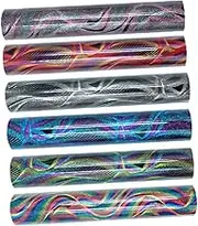 LALAFINA 6 Pack Holographic Glitter Heat Transfer Vinyl Permanent Vinyl Sheets for DIY Projects