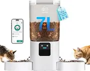 Frienhund Automatic Cat Feeder with Slow Feed for 2 Cats: 5G WiFi Automatic Dog Feeder with 7L Large Cat Food Storage Container,Cat Food Dispenser with Alexa for Multiple Pet,Detachable for Easy Clean