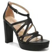 Naturalizer Womens Neona Heeled Sandal, Black, 8 US