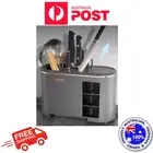 Grey All-in-One Kitchen Knife and Utensil Holder - Multi-Functional Organizer
