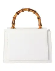[Olga Berg] Harley Bamboo Handle Bag in White