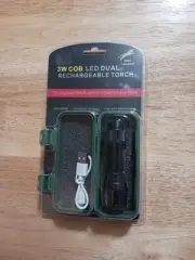 USB Rechargeable 100 Lumens LED Flashlight Super Bright COB Torch TAC Light