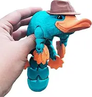 3D Printed Articulated Platypus Fidget Toys,3D Printed Dynamic Animals Toy, Large Full Articulated Flexible Crystal Platypus Toys,Adults Fidget Toys for Autism ADHD,Home Office Decor (Small-6Inch)