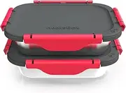 HeatsBox Inner Dish Set of 2 Reusable Stainless Steel Containers with Lid to Meal Prep Food | Freezer and Oven Safe | Compatible Go Lunch Box (buy separately, not included)