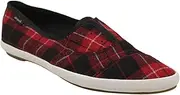 [Sanuk] Kat Paw TX Slip ONS Red Plaid Womens 7