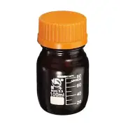 100mL Amber Reagent Media Graduated Borosilicate Glass Storage Bottle Yellow Cap