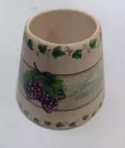 4" Ceramic Jar Candle Topper Shade Wine Grapes Vineyard Leaves Clean Never Used