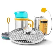 BioLite Camp Stove - Complete Kit - Grill - kettlepot - coffee press - LED Light