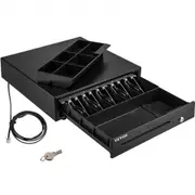 VEVOR Cash Register Drawer, 16" 12 V, for POS System with 5 Bill 6 Coin Cash Tray, Removable Coin Compartment & 2 Keys Included, RJ11/RJ12 Cable for S