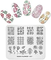 KADS Nail Stamping Plate Flower Nail Art Stamp Template DIY Picture Template Manicure Stamp Plate Stencil Tools (FL037)