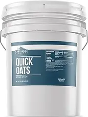 Earthborn Elements Quick Oats 5 Gallon Bucket, Bulk Size, Quick Breakfast, Whole Grain Oats