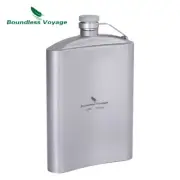 250ml Titanium Hip Flask Sake Cup Set with Funnel Camping Pocket Wine Pot