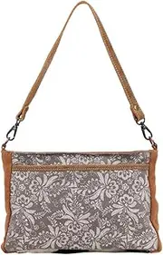 [Myra Bag] Florid Upcycled Canvas & Leather Small Crossbody Bag S-1458